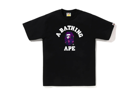  A Bathing Ape Color Camo College Tee Black/Purple 