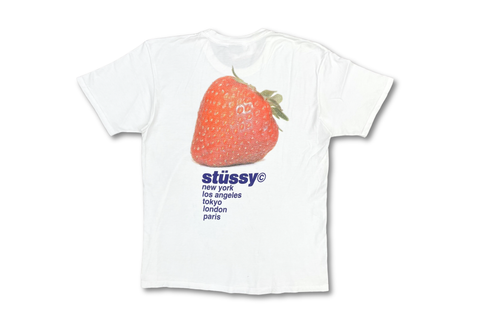  Stussy Strawberry White Tee 