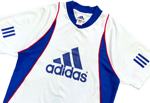  Vintage 80s adidas Jersey White Blue 