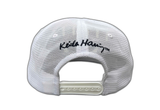  Withmoons Snapback Cap Keith Haring Barking Dog Rubber Patch Hat CR21214 (White) 