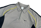 Vintage 00s Nike FitDry 1/4 Zip Light Grey Polo Shirt 