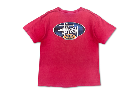  Vintage 90s Stussy Big Logo Red Tee 