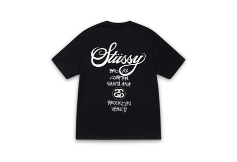  Stussy World Tour Black Tee 
