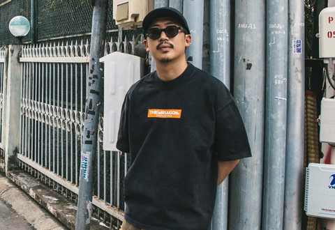  The Air Saigon® Box Logo V2 Washed Black Tee 