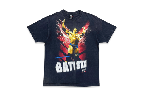  Vintage 2000s WWE Batista "The Animal" Wrestling Tee Shirt Black 