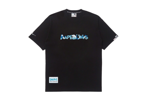  Aape x The Smurfs Black Tee 