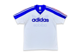  Vintage 90s adidas France Tricolor Stripe Football Jersey White 