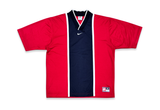  Vintage 90s Nike Center Swoosh Striped Soccer Jersey Red 
