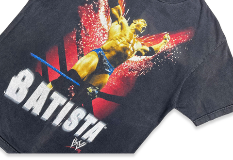  Vintage 2000s WWE Batista "The Animal" Wrestling Tee Shirt Black 