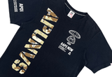  Aape Vertical Camo Spellout Black Tee 