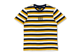 HUF Yellow Black Striped Embroidered Logo Tee 