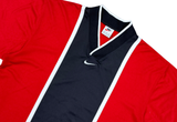  Vintage 90s Nike Center Swoosh Striped Soccer Jersey Red 