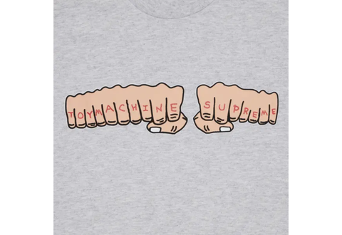  Supreme Toy Machine Fist Tee Ash Grey 