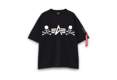  Alpha Industries × MASTERMIND WORLD Graphic Tee Black 