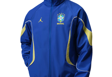  Jordan x Brazil 2026 Anthem Jacket Old Royal Yellow Pulse White 