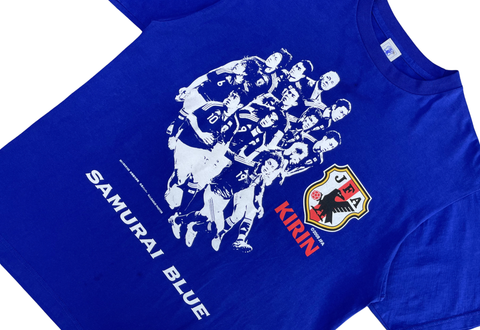  Vintage JFA Kirin Japan Nation Football Team Samurai Blue Tee 