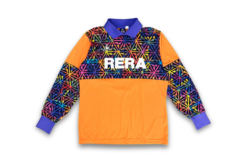 Vintage 90s Le Coq Sportif Goalkeeper Football Orange Jersey 