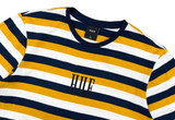  HUF Yellow Black Striped Embroidered Logo Tee 