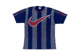  Vintage 90s Nike Bootleg Big Swoosh Striped Tee 