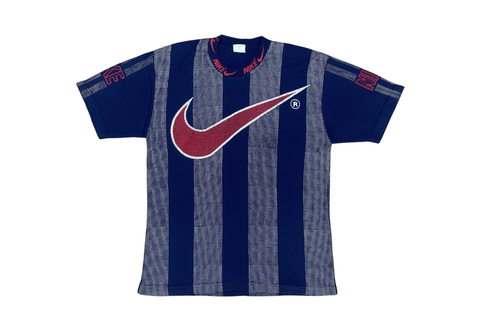  Vintage 90s Nike Bootleg Big Swoosh Striped Tee 