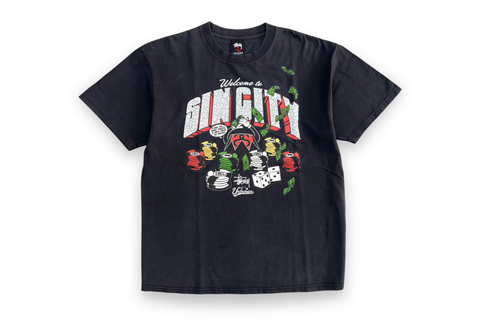  Vintage Stussy x Undrcrwn Welcome to SinCity Tee Black 