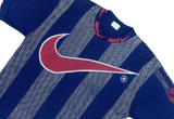  Vintage 90s Nike Bootleg Big Swoosh Striped Tee 