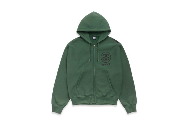  Stussy Link Sport Gar Dyed Zip Hoodie Pine 