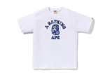  A Bathing Ape Japanese Indigo Art Camo College Tee White 