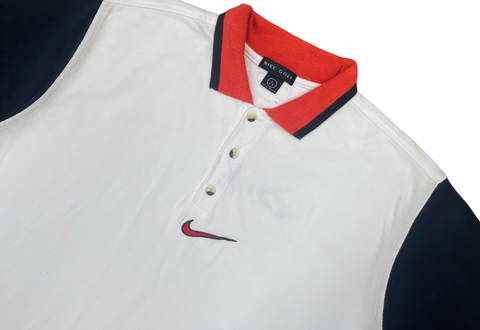  Vintage Nike Golf Centre Swoosh Polo Shirt White 