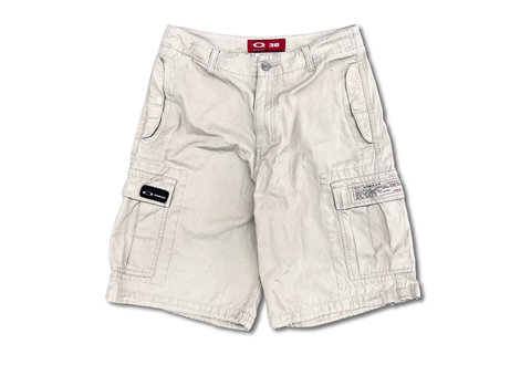  Vintage 00s Oakley Software Red Core Beige Utility Shorts 