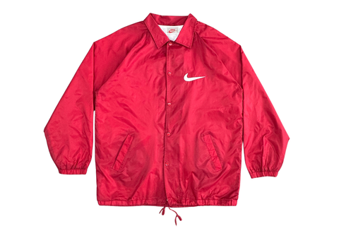  Vintage 90s Nike Snap Up Windbreaker Red Jacket 