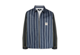  Stussy Mix Stripe Zip Up Work Jacket 