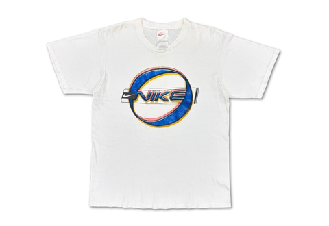  Vintage 90s Nike Center Orbit Logo Tee White 