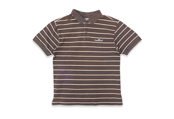  Vintage 90s Carhartt Classic Polo Shirt Brown 