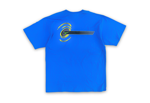  Vintage 90s Nike Volt Swoosh Logo Blue Tee 