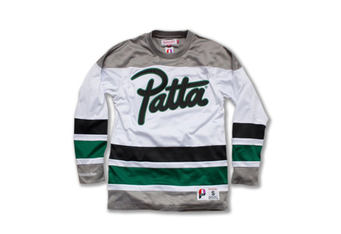  Patta x Mitchell & Ness Mesh Pullover Long Sleeve Jersey White/Green (SS16) 