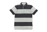  Vintage Nike Mini Swoosh Striped Polo Shirt Gray 