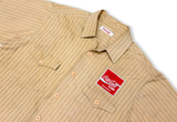  Vintage 70s Coca Cola Taiwa Pin Stripe Work Shirt Brown 