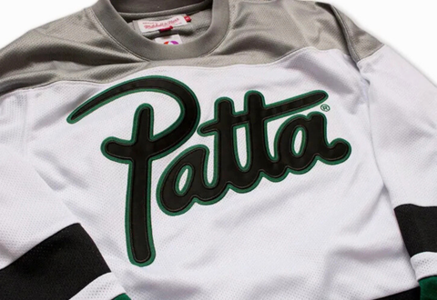  Patta x Mitchell & Ness Mesh Pullover Long Sleeve Jersey White/Green (SS16) 