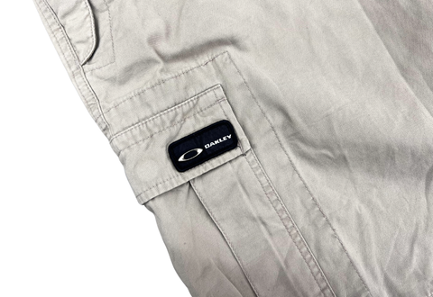  Vintage 00s Oakley Software Red Core Beige Utility Shorts 