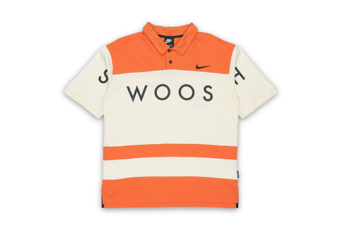  Nike Sportswear Swoosh Logo Orange Polo Shirt 