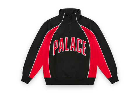  Palace Courtside 1/4 Zip Top Black/Truest Red 