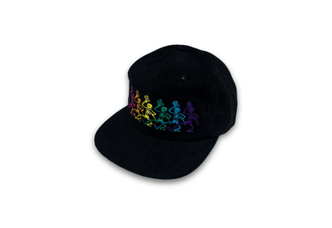  Multicolor Skeleton Corduroy Snapback 