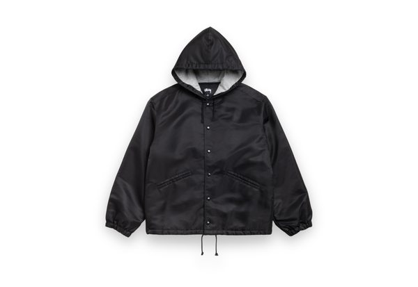  STUSSY HOODED COACHES JACKET BLACK 