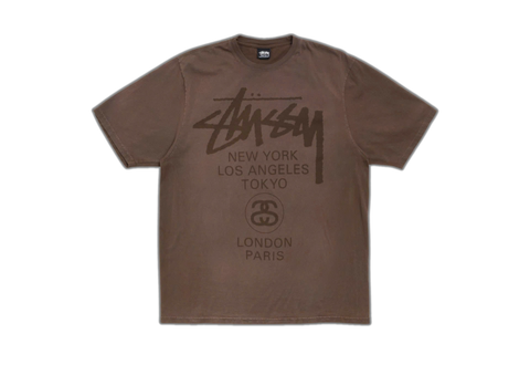  Stussy World Tour Tee Sun Faded Brown 