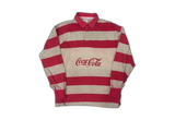  Vintage Coca Cola Striped Rugby Shirt Red 