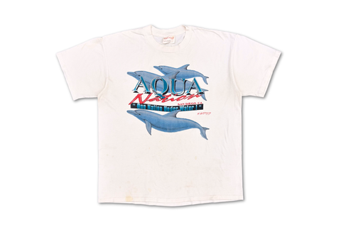  Vintage 90s F.H.Davis Aqua Nation San Diego White Tee 
