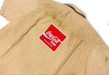  Vintage 70s Coca Cola Taiwa Pin Stripe Work Shirt Brown 