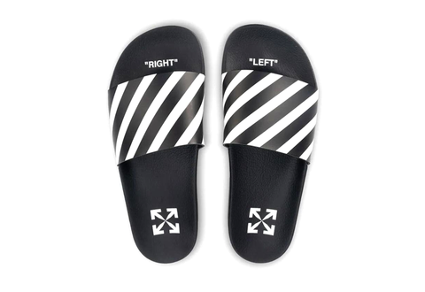  OFF-WHITE Diag Slider Black White 
