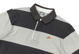  Vintage Nike Mini Swoosh Striped Polo Shirt Gray 